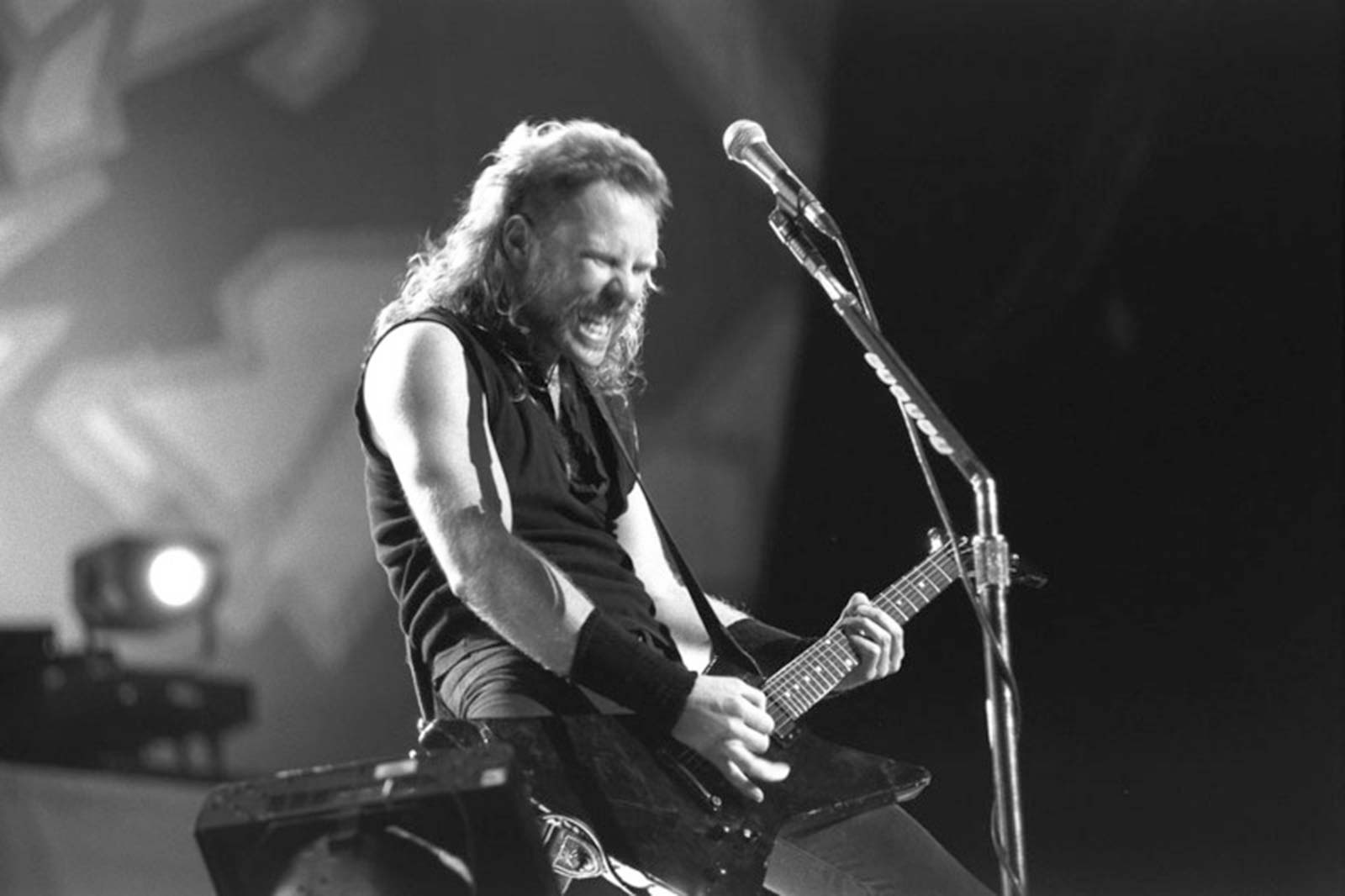 James Hetfield of Metallica live in 1993.