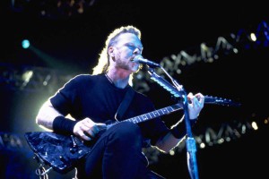 Metallica's James Hetfield performing live circa 1993.